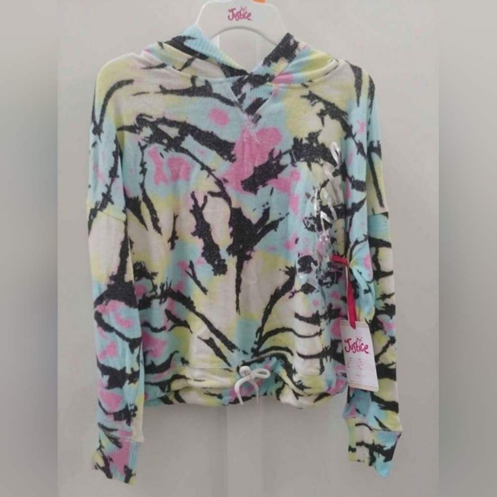 Justice Lightweight Hooded Tie Dye Top